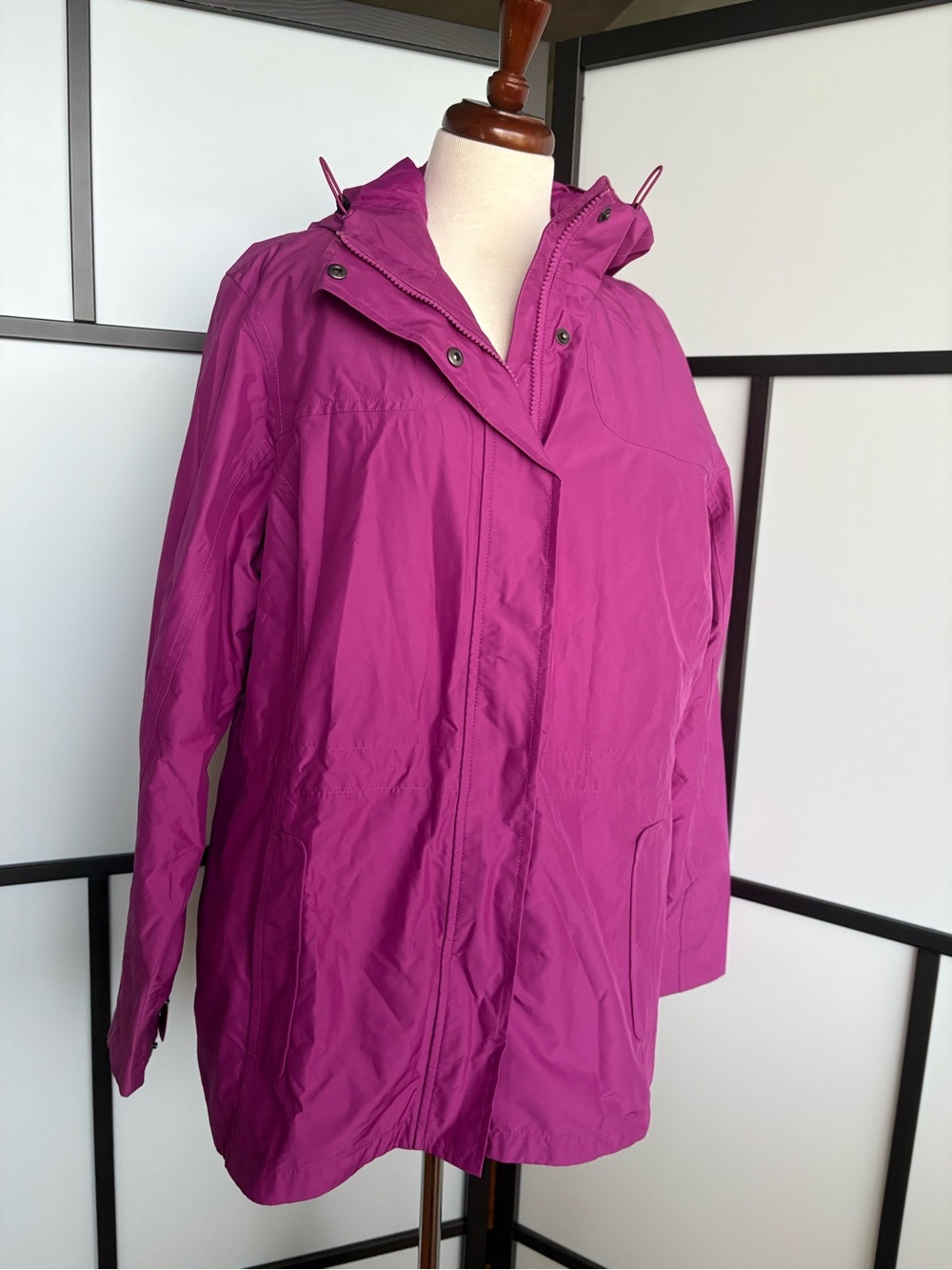 L.L.Bean H2OFF PrimaLoft Waterproof Rain Jacket Zip Out Liner Purple Size XL